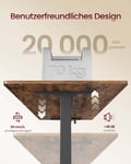 Miniatyrbilde 6 av 6: Justerbart skrivebord, 140x70x72-120 cm, Brun