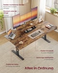 Miniatyrbillede 4 af 6: Højdejusterbart Skrivebord, 160x80x72-120 cm, Brun