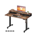 Miniatyrbillede 1 af 6: Elektrisk Højdejusterbart Skrivebord, 60x140x72-120 cm, Brun