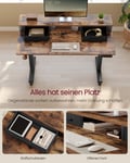 Miniatyrbillede 3 af 6: Elektrisk Højdejusterbart Skrivebord, 60x140x72-120 cm, Brun