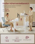 Miniatyrbillede 4 af 6: Elektrisk Højdejusterbart Skrivebord, 60x140x72-120 cm, Hvid