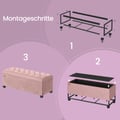 Miniatyrbilde 3 av 5: Oppbevaringspuff, 40x110x40 cm, Rosa