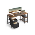 Miniatyrbillede 1 af 6: Skrivebord, 60x140x76 cm, Brun
