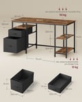 Miniatyrbillede 6 af 6: Skrivebord, 60x140x76 cm, Brun