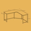 Miniatyrbilde 5 av 5: Hjørneskrivebord, 149.1x149.1x76.1 cm, Hvit lønn