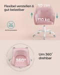 Miniatyrbillede 6 af 6: Kontorstol, 64x64x83-93 cm, Pink