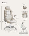 Miniatyrbillede 4 af 4: Kontorstol, 70x70x119-137 cm, Creme