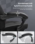 Miniatyrbilde 5 av 6: Gamingstol, Ergonomisk, Justerbar, 90-135° Hellning, Svart Rød