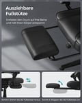 Miniatyrbilde 6 av 6: Gamingstol, Ergonomisk, Justerbar, 90-135° Hellning, Svart Rød
