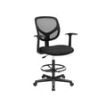 Miniatyrbilde 1 av 6: Kontorstol, Ergonomisk arbeidsstol med armlener, 98,5x46x45 cm, Svart
