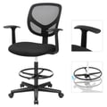 Miniatyrbilde 5 av 6: Kontorstol, Ergonomisk arbeidsstol med armlener, 98,5x46x45 cm, Svart