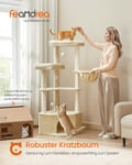 Miniatyrbillede 2 af 6: Kattetræ, 48,5x48,5x140,7 cm, Beige