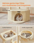 Miniatyrbillede 3 af 6: Kattetræ, 48,5x48,5x140,7 cm, Beige