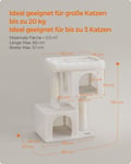 Miniatyrbilde 6 av 6: Klatrestativ for katt, 68x48x101 cm, Kremhvit
