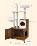 Miniatyrbilde 1 av 5: Kattetre med kattedo, 57,5x50x140 cm, Brun
