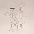 Miniatyrbilde 5 av 5: Klatrestativ for katt, 49x49x135 cm, Brun
