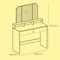 Miniatyrbillede 5 af 5: Sminkebord, 40x100x140 cm, Hvid