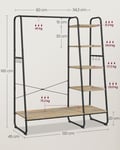 Miniatyrbillede 6 af 6: Tøjstativ, 45x120x160 cm, Brun