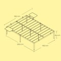Miniatyrbilde 5 av 5: Dobbeltsengramme, 200x140x41,3 cm, Svart