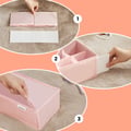 Miniatyrbilde 3 av 5: Oppbevaringsboks sett, 8 deler, 32x32x10 cm, rosa