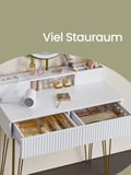 Miniatyrbilde 6 av 6: Sminkebord, 40x100x134,8 cm, Hvit, tre