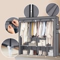 Miniatyrbilde 3 av 6: Tøygarderobe, 45x170x167 cm, Grå