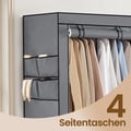 Miniatyrbilde 4 av 6: Tøygarderobe, 45x170x167 cm, Grå