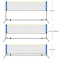 Miniatyrbillede 5 af 6: Badmintonnet sæt, 400x103x90-155 cm, Blå