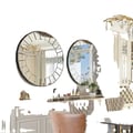 Miniatyrbillede 1 af 5: Dekorativ Spejl, Elegant Sølv Finish, Alsidig Rund Form,Sølv