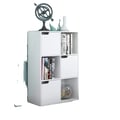 Miniatyrbillede 1 af 5: Bogreol, 3-dørs design, træ, 60x29x90 cm, moderne stil, 3 hylder