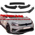 Miniatyrbillede 1 af 5: Front Bumper Lip, Høj kvalitet PP, Passer til Golf MK7, MK7.5 GTI, Skruemontering, Blank sort