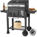 Miniatyrbillede 1 af 5: Kulgrill, 130 cm Højde, 137 cm Bredde, 49 cm Dybde, Dobbelt Grillområde, Integreret Termometer