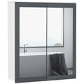 Miniatyrbillede 1 af 5: Badeværelsesskab, MDF og Glas Materiale, 69 cm Højde, 17 cm Bredde, 75,5 cm Dybde, Moderne Stil