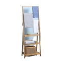 Miniatyrbillede 1 af 5: Håndklædestativ, Bambusmateriale, 53 cm x 30,5 cm x 152 cm Dimensioner, 3 Stænger, 3 Hylder, Gulvstående Type