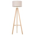 Miniatyrbillede 1 af 5: Gulvlampe, Træmateriale, 154 cm Højde, Justerbar Lysstyrke, Samling Påkrævet, Tripod Base