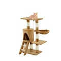 Miniatyrbillede 1 af 5: Kattetårn, Trækonstruktion, Højde 95 cm, Fire lag, Stigeadgang, Redeplatform