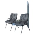Miniatyrbillede 1 af 5: Stolepuder, Polyester / Bomuldsmateriale, 50x98x8 cm Dimensioner, PU-skumfyld, 6 Fastgørelsesremme, Sæt af 2