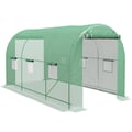 Miniatyrbillede 1 af 5: Tunnel Drivhus, 8 m² Areal, Holdbar Metalstruktur, Rul-Op Ventilation,grøn