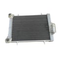 Miniatyrbillede 1 af 5: Radiator, Aluminium, Kerne Dimension 384mm x 298mm x 40mm, Samlet Dimension 12-3/4" x 18" x 2-1/2", Øvre Indløb 25mm, Nedre Udløb Dual 1-1/8" / 1-1/4"