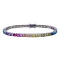Miniatyrbillede 1 af 5: 925 Sterling Sølv Armbånd, Zirkon, Hypoallergenisk, Klassisk Stil,Farverig, 20cm