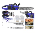 Miniatyrbillede 1 af 5: Elektrisk Motorsav, 16 tommer Guidebar, 2 x 4.0Ah Batterier, 18000 RPM Hastighed,to batterier, 16INCH Motorsav, 16 tommer