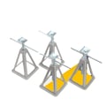 Miniatyrbillede 1 af 5: Campingvogn Støtteben, Aluminiumlegering, Belastningsevne 900 kg, Justerbar Højde 27-43 cm, Total Belastningsevne 3600 kg, Dimensioner 16x16x22 cm