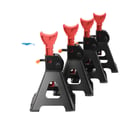 Miniatyrbillede 1 af 5: Jack Stand, 3 tons belastningsevne, justerbar højde 275-415 mm, jernkonstruktion, sikkerhedslåsesystem, stor base for stabilitet