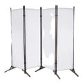 Miniatyrbillede 1 af 5: Foldbar skærmvæg, 200*170 cm, jern & 420D PU Oxford stof, fritstående, 360° foldbar, 7,6 kg
