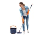 Miniatyrbillede 1 af 5: Spin Mop, Mikrofiberstof, Justerbart håndtag op til 51,97 tommer, Firkantede og trekantede moppehoveder, 5 genanvendelige klude