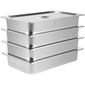 Miniatyrbild 1 av 5: Chafing Dish, 4-Tray Set, Rostfritt Stål, 9L Kapacitet per Bricka, Temperaturområde -40℃ till 260℃, Diskmaskinssäker