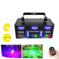 Miniatyrbillede 1 af 5: Scene lys, 10W effekt, LED + laser + UV, fjernbetjening 5m rækkevidde, IP42 beskyttelse, koncertbelysning
