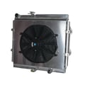 Miniatyrbillede 1 af 5: Radiator, Aluminium, Kerne Dimensioner 450mm x 528mm x 40mm, Samlede Dimensioner 575mm x 625mm x 94mm, Indløbsdiameter 38mm, Udløbsdiameter 38mm