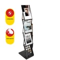 Miniatyrbillede 1 af 5: Brochure Stander, Jernkonstruktion, 4 Displayhylder, Foldbart Design, 140 x 40 x 28 cm, Ideel til Udstillinger