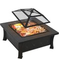 Miniatyrbillede 1 af 5: Bålsted, 81 cm diameter, Metal konstruktion, Varmebestandig op til 500 °C, Inkluderer grillrist, Funkbeskyttelsesfunktion